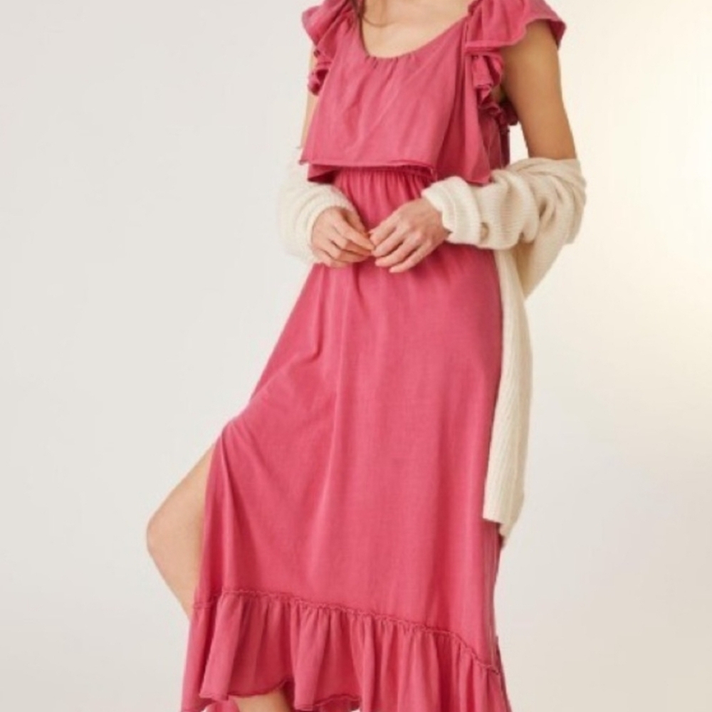 Anthropologie Daily Practice Poppy Ruffle Midi Dress